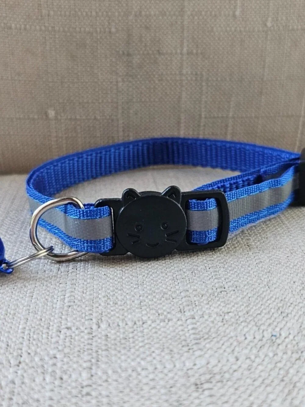 Cat Collar Blue Nylon Pet Collar With Bell W/ Reflective Neck Collar adjustable